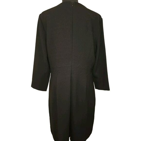 NWT! Banana Republic Black Scalloped Waist Sheath Dress Size 12 - Picture 4 of 15